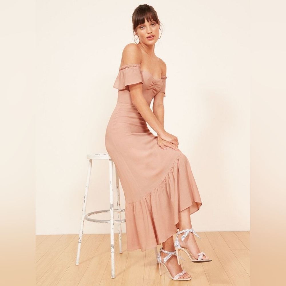 Reformation Butterfly Midi Dress in Blush
